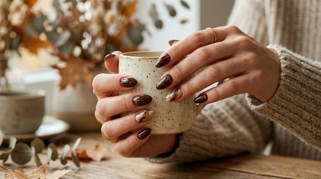 Classic Burgundy Gloss Nails