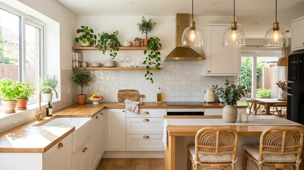 Modern kitchen decorating ideas with island and pendant lights