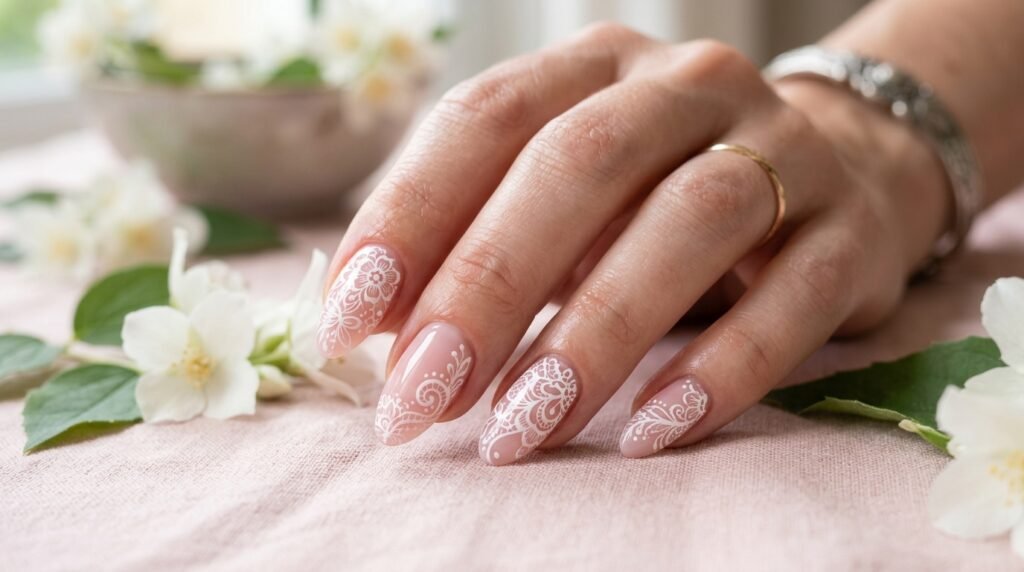 Milky White Nails