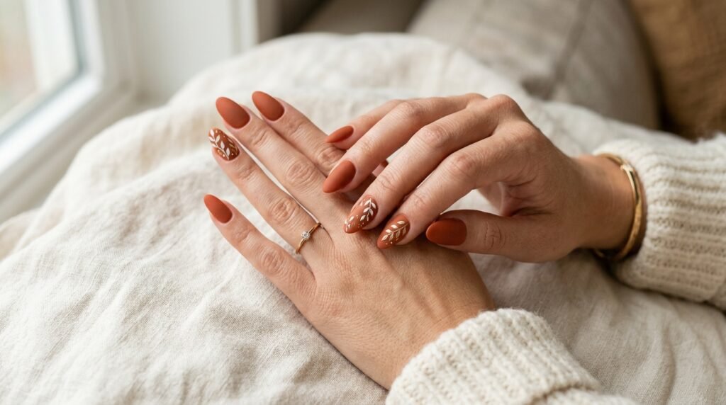 Burnt Orange Matte Nails