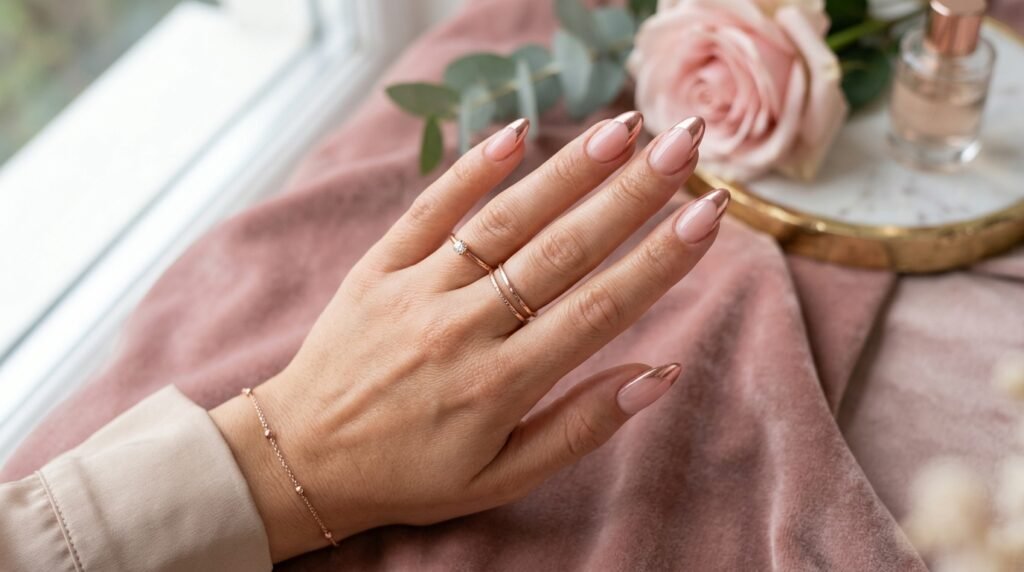 Colored French Tip Pink Nails