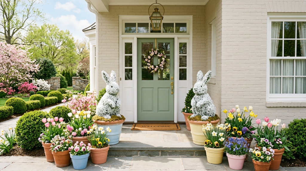25 Stunning Outdoor Easter Decorations for Porch That ll Make Your Neighbors Jealous
