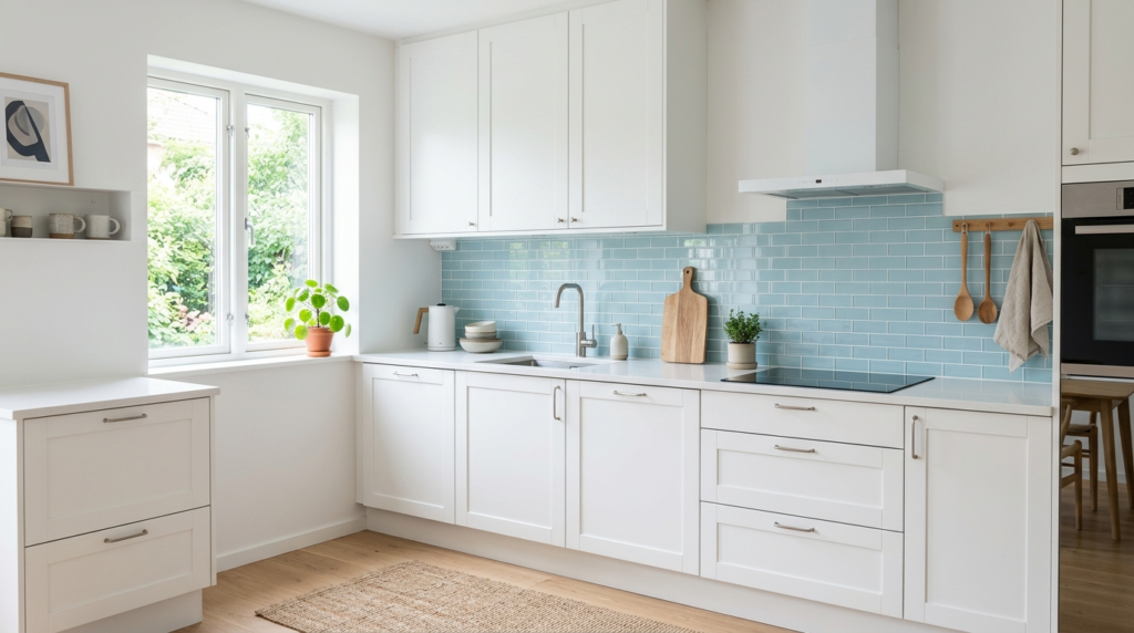 Stunning White Kitchen Cabinets Blue Backsplash Ideas for a Dream Kitchen in 2026