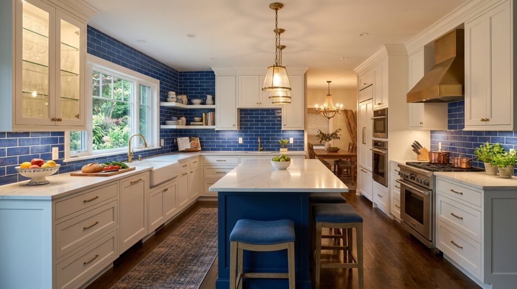 Stunning White Kitchen Cabinets Blue Backsplash Ideas for a Dream Kitchen in 2026