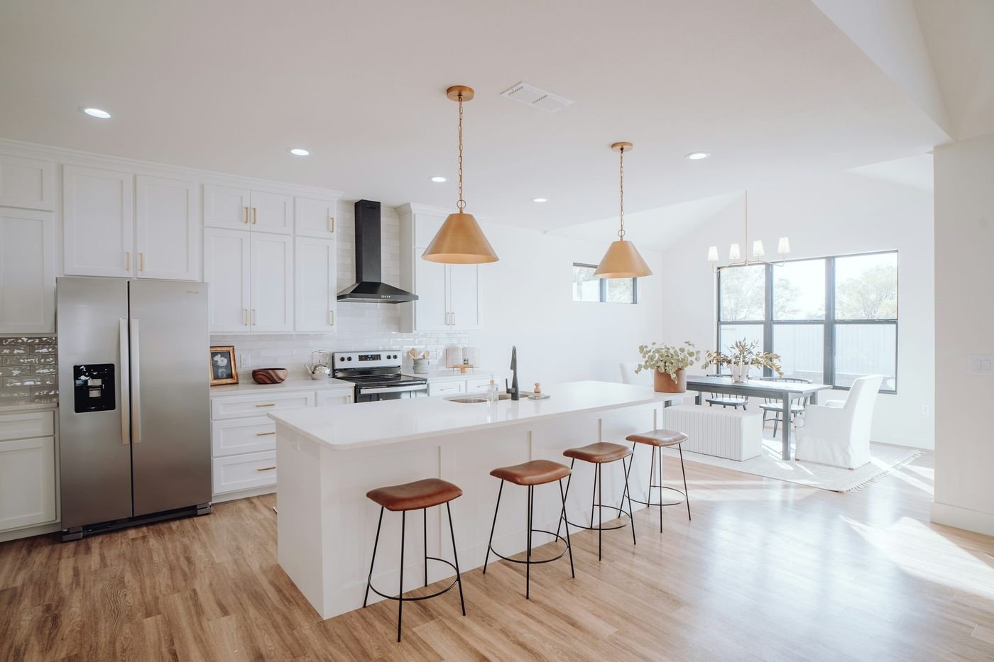 Bright kitchen with natural light and clean white styling