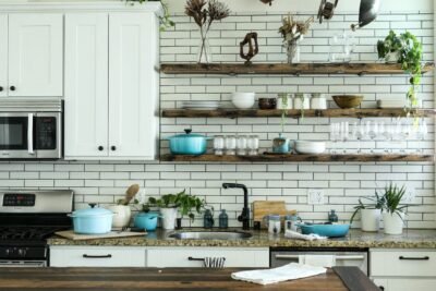 kitchen open shelves stock