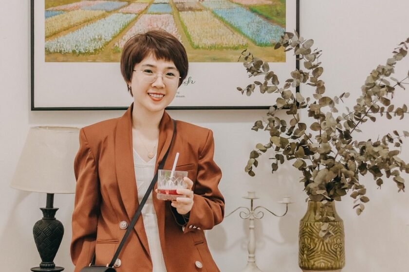 Mature Woman With Short Brown Bob At Home