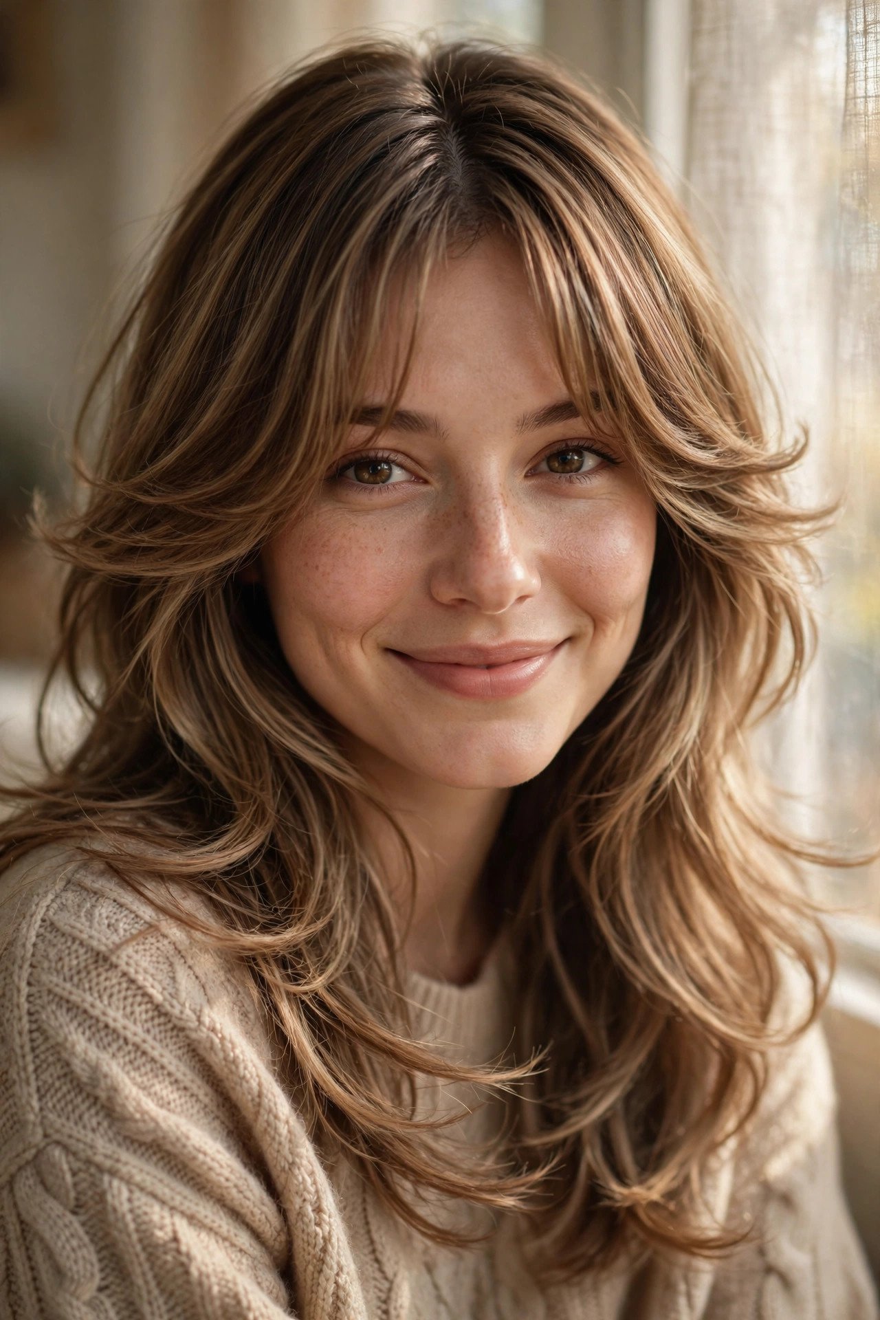 Butterfly Haircut with Curtain Bangs: Fall's Prettiest Combo
