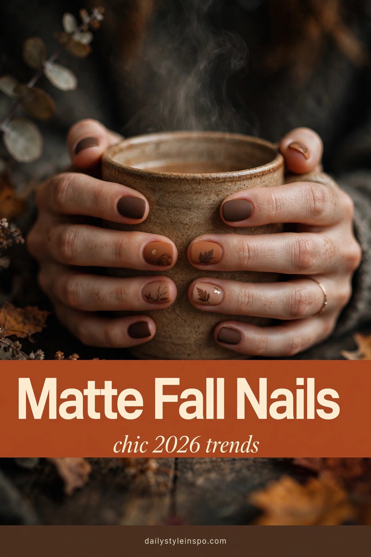 Matte fall nails 2026: soft chic cozy nail trends
