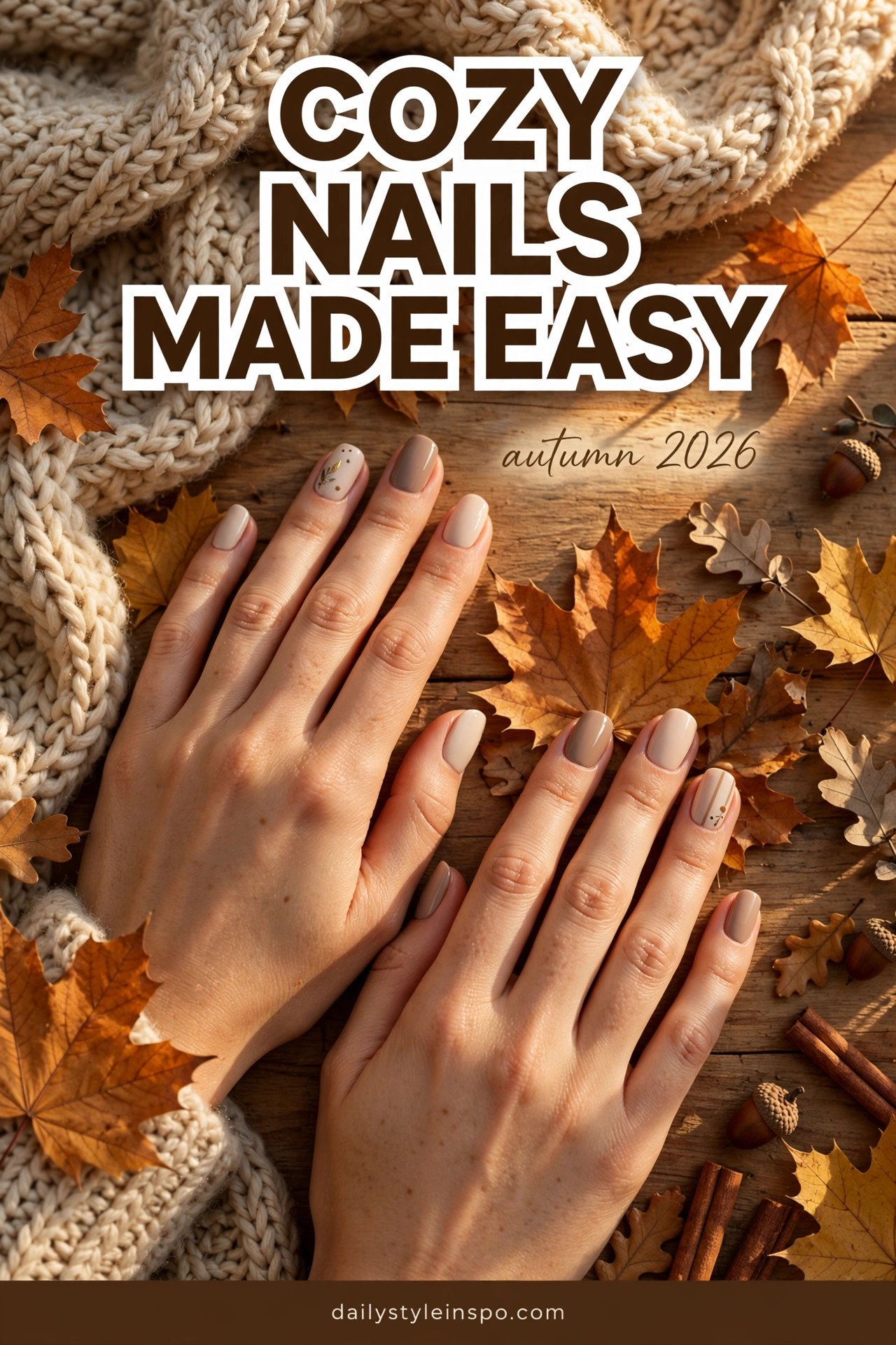 Cozy nails 2026: easy simple matte fall nail ideas