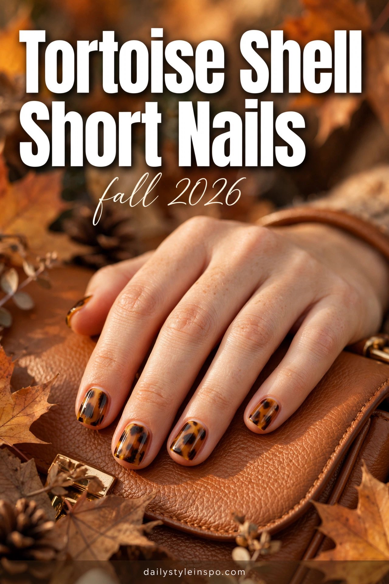 Tortoise shell nails on short nails: 14 fall ideas 2026