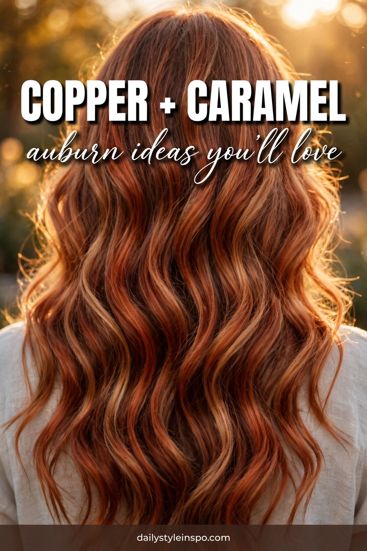 Copper and Caramel Auburn Hair Ideas for Autumn
