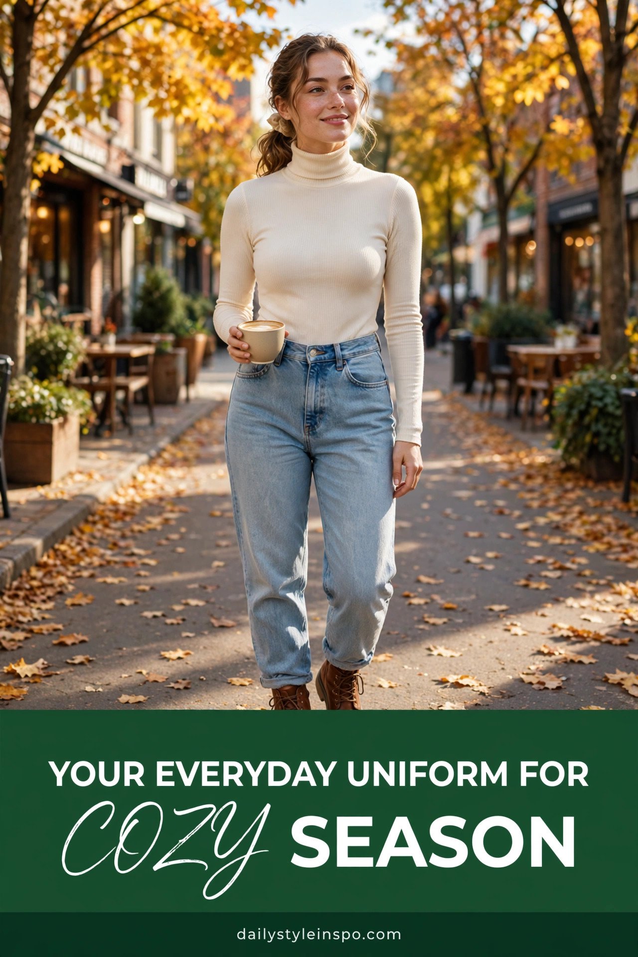 Business casual fall outfit with knit layers and ankle boots for work